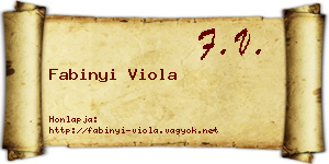 Fabinyi Viola névjegykártya